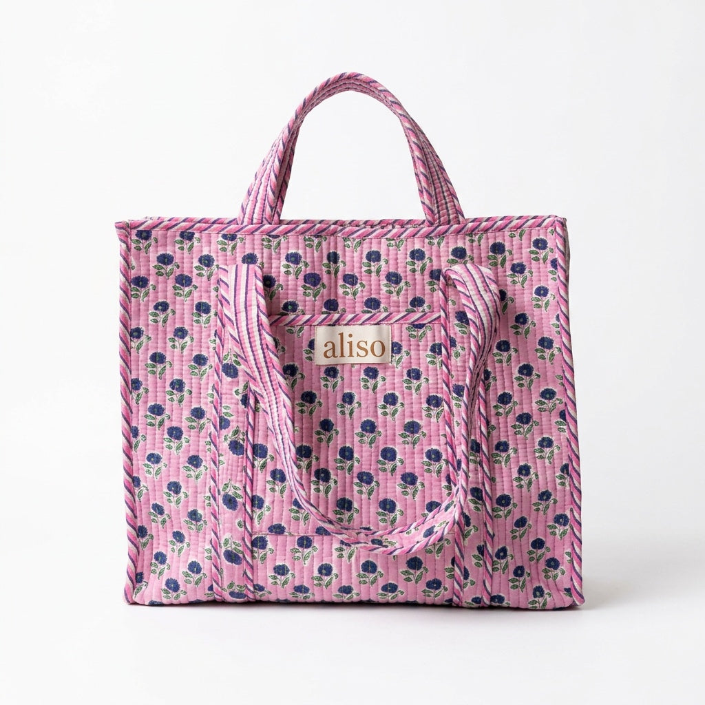 Tote bag - Purple & pink poppies